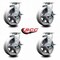 Service Caster 6'' V-Groove Semi Steel Swivel Caster Set with Bronze Bearings and Brakes, 4PK SCC-20S620-VGBZ-TLB-4 - alternate 2